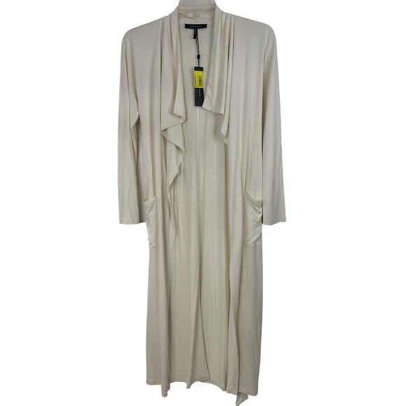 Bcbg Cora White Knit Open Front Belt Duster Cardigan NWT $158 Size S/M RR10258 - Picture 9 of 10